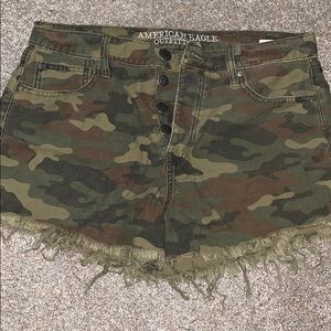 American Eagle High Rise Vintage Camo Shorts